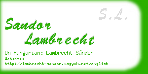sandor lambrecht business card